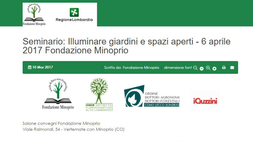 Illuminare i giardini: seminario per professionisti