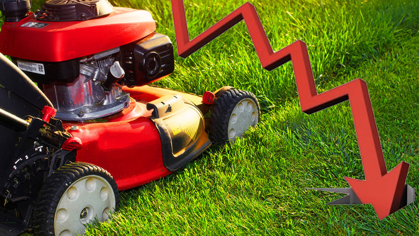 Macchine per il giardinaggio, mercato a picco
